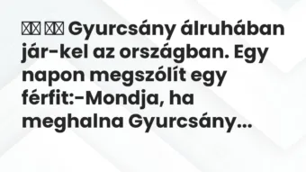 Viccek: 
		  
		  Gyurcsány álruhában jár-kel az országban. Egy…