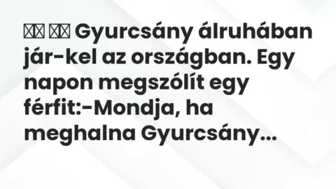 Viccek: 
		  
		  Gyurcsány álruhában jár-kel az országban. Egy…