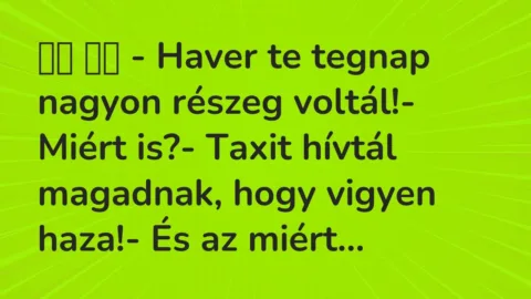 Viccek: 
		  
		  – Haver te tegnap nagyon részeg voltál!-…
