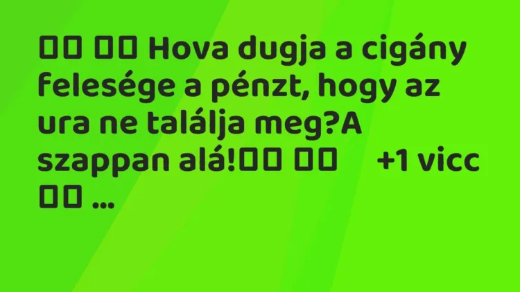 Viccek:
Hova dugja a cigány felesége a pénzt, hogy az ura… Viccek:
Hova dugja a cigány felesége a pénzt, hogy az ura…
