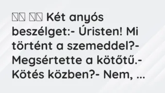 Viccek: 
		  
		  Két anyós beszélget:- Úristen! Mi történt a…