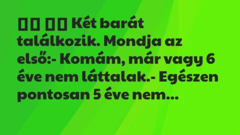 Viccek: 
		  
		  Két barát találkozik. Mondja az első:- Komám,…