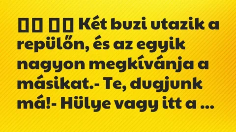 Viccek:
Két buzi utazik a repülőn, és az egyik nagyon… Viccek:
Két buzi utazik a repülőn, és az egyik nagyon…