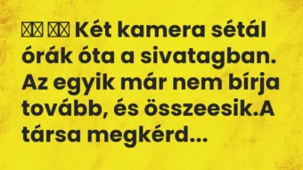 Viccek: 
		  
		  Két kamera sétál órák óta a sivatagban. Az egyik …