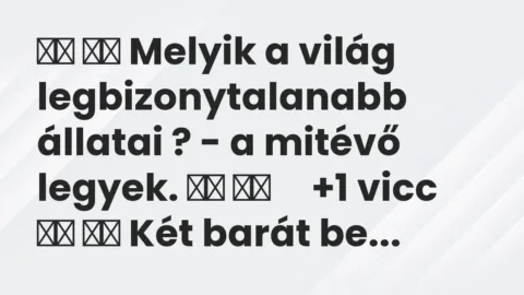 Viccek: 
		  
		  Melyik a világ legbizonytalanabb állatai ?…