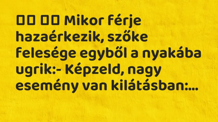 Viccek:
Mikor férje hazaérkezik, szőke felesége egyből a … Viccek:
Mikor férje hazaérkezik, szőke felesége egyből a …