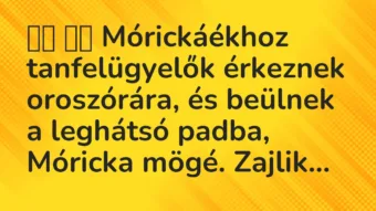 Viccek: 
		  
		  Mórickáékhoz tanfelügyelők érkeznek oroszórára,…