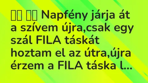 Viccek:
Napfény járja át a szívem újra,csak egy szál … Viccek:
Napfény járja át a szívem újra,csak egy szál …