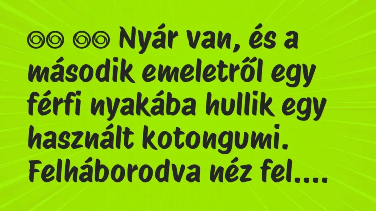 Viccek:
Nyár van, és a második emeletről egy férfi… Viccek:
Nyár van, és a második emeletről egy férfi…