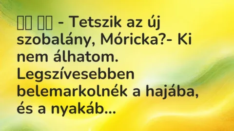 Viccek: 
		  
		  – Tetszik az új szobalány, Móricka?- Ki nem…
