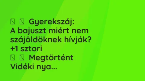 Vicces történet: 
	    	    Gyerekszáj:


A bajuszt miért nem szájöldöknek…