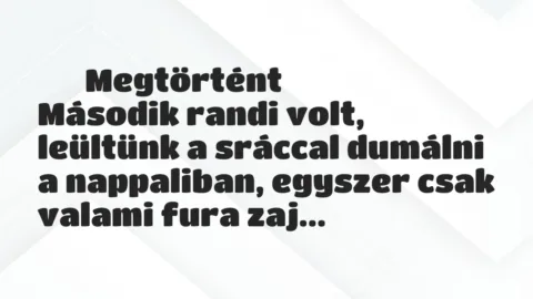Vicces történet: 
	    	    Megtörtént


Második randi volt, leültünk a sráccal…