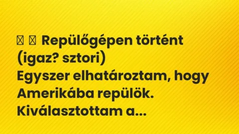 Vicces történet:
Repülőgépen történt (igaz? sztori)
Egyszer… Vicces történet:
Repülőgépen történt (igaz? sztori)
Egyszer…