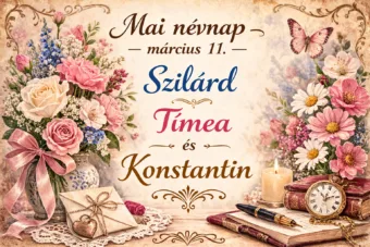 Mai névnap – március 11.: Szilárd, Tímea és Konstantin