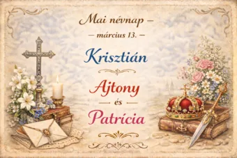 Mai névnap – március 13.: Krisztián, Ajtony és Patrícia