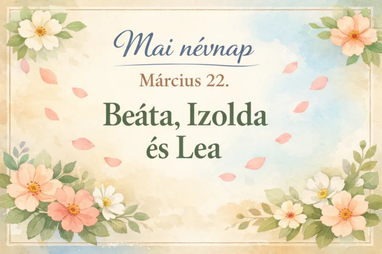 Mai névnap – március 22. Beáta, Izolda és Lea Mai névnap – március 22.: Beáta, Izolda és Lea