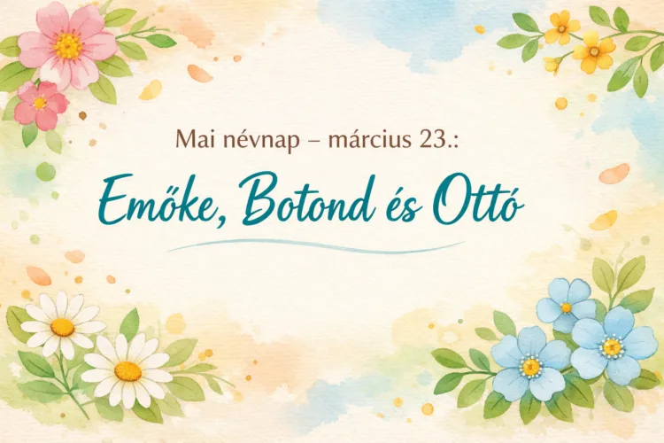 Mai névnap – március 23. Emőke, Botond és Ottó Mai névnap – március 23.: Emőke, Botond és Ottó