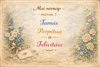 Mai névnap – március 7.: Tamás, Perpétua és Felicitász