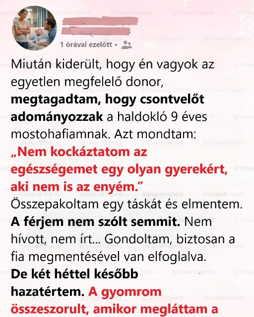 Nem voltam hajlandó megmenteni a mostohafiam életét, két hét múlva...