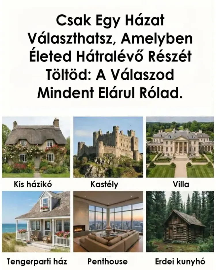 Rejtvény: Csak egy házat választhatsz, ahol életed végéig élsz, mit
