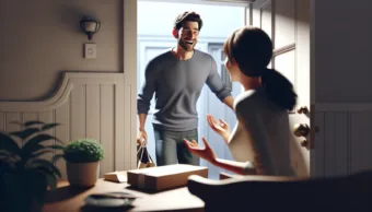 Vicc: A férj hazatér, és boldogan újságolja a feleségének: