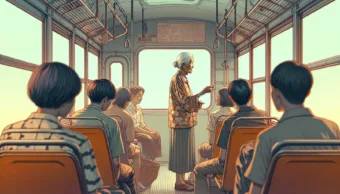 Vicc: A néni ül a buszon, és arra figyel, hogy Vicc: A néni ül a buszon, és arra figyel, hogy a fiatalok ülve utaznak, míg ő áll…