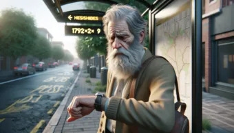 Vicc: A nyugdíjas bácsi áll a buszmegállóban, és nagyon fáradtan nézegeti az óráját…