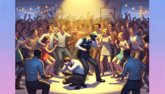 Vicc: A rendőr a bulin dunkózik, de hiába, nem tudja rávenni magát a táncra…