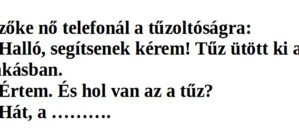 Vicc: A szöszi felhívja a tűzoltóságot - Vicc: A szöszi felhívja a tűzoltóságot –