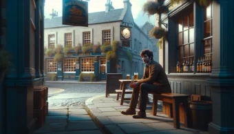 Vicc: Apám, miért ülsz itt mindig a kocsma mellett?