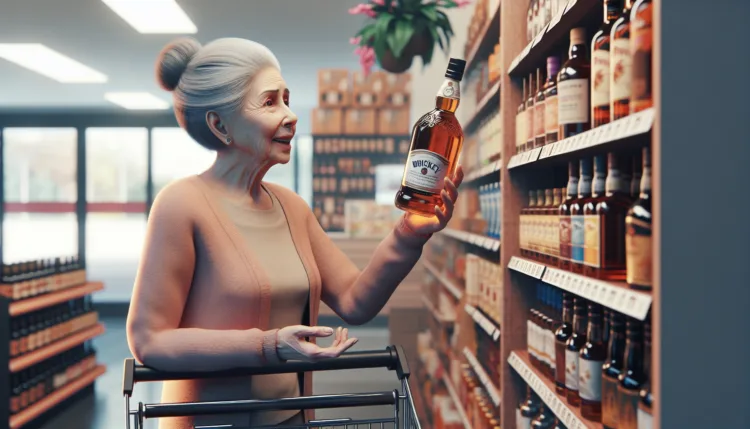 Vicc: Egy öreg néni a boltban vásárol. Felemel egy üveg Vicc: Egy öreg néni a boltban vásárol. Felemel egy üveg viszkit, és megkérdezi a boltost: