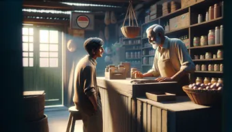 Vicc: Egyszer egy öreg bácsi a falusi boltban megkérdezi a boltos fiát: …