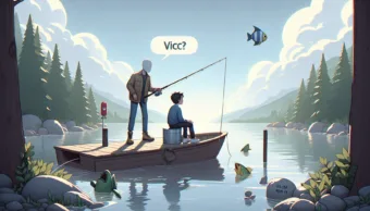 Vicc: Pistabá egy napon elhatározta, hogy megpróbál ő is horgászni.