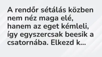 Vicc: A rendőr sétálás közben nem néz maga elé, hanem az eget kémleli, így…