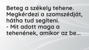 Vicc: Beteg a székely tehene. Megkérdezi a szomszédját, hátha tud…