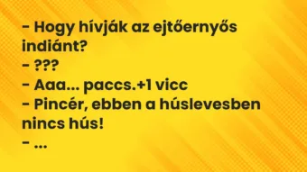 Vicc: – Hogy hívják az ejtőernyős indiánt?

– ???

– Aaa… paccs.