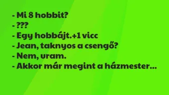 Vicc: – Mi 8 hobbit?

– ???

– Egy hobbájt.