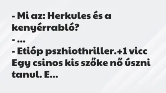 Vicc: – Mi az: Herkules és a kenyérrabló?

– …

– Etióp…
