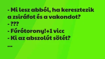 Vicc: – Mi lesz abból, ha keresztezik a zsiráfot és a vakondot?

-…