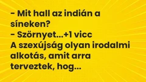 Vicc: – Mit hall az indián a síneken?
– Szörnyet… Vicc: – Mit hall az indián a síneken?
– Szörnyet…