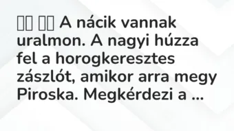 Viccek: 
		  
		  A nácik vannak uralmon. A nagyi húzza fel a…