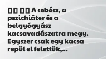 Viccek: 
		  
		  A sebész, a pszichiáter és a belgyógyász…