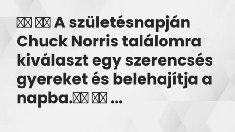 Viccek: 
		  
		  A születésnapján Chuck Norris találomra kiválaszt…