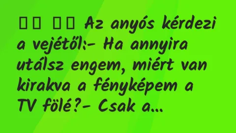Viccek: 
		  
		  Az anyós kérdezi a vejétől:- Ha annyira…