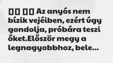 Viccek: 
		  
		  Az anyós nem bízik vejéiben, ezért úgy gondolja, …