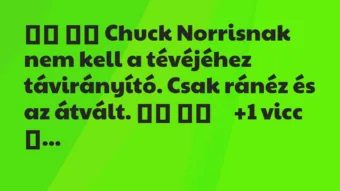 Viccek: 
		  
		  Chuck Norrisnak nem kell a tévéjéhez távirányító….