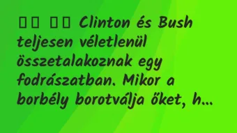 Viccek: 
		  
		  Clinton és Bush teljesen véletlenül…