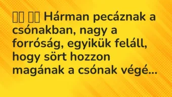 Viccek: 
		  
		  Hárman pecáznak a csónakban, nagy a forróság,…