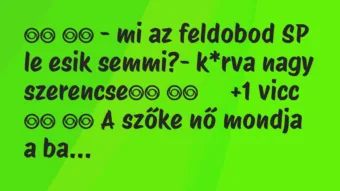 Viccek: 
		  
		  – mi az feldobod SP le esik semmi?- k*rva…