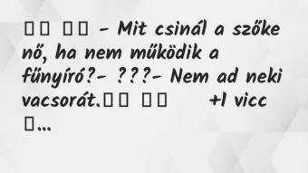 Viccek:
– Mit csinál a szőke nő, ha nem működik a… Viccek:
– Mit csinál a szőke nő, ha nem működik a…